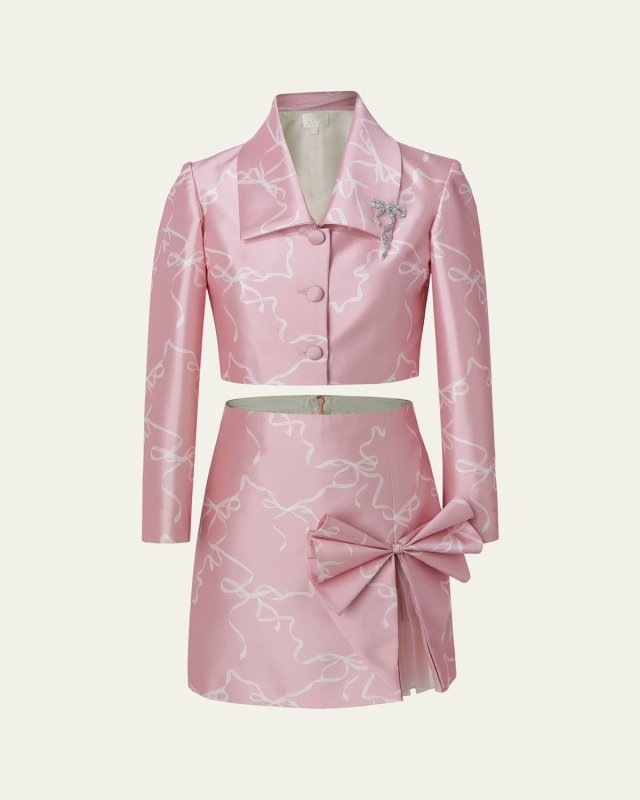 Girl's Vivienne Embellished Bow Two-Piece Set, Size 12-